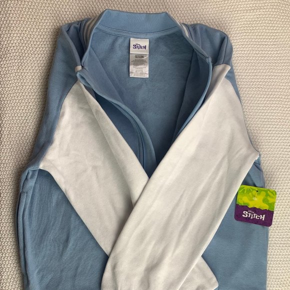 Disney Stitch Girls Blue & White Zip Up Varsity Jacket Size 10/12 NWT - Picture 5 of 6